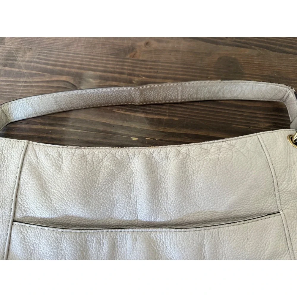 Michael Kors Beige Leather Hobo Bag Gold Hardware Designer Purse Shoulder‎ Bag